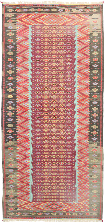10 x 21 Vintage Indian Dhurrie Rug 77540
