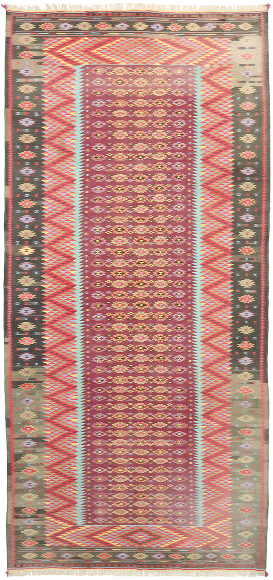 10 x 21 Vintage Indian Dhurrie Rug 77540