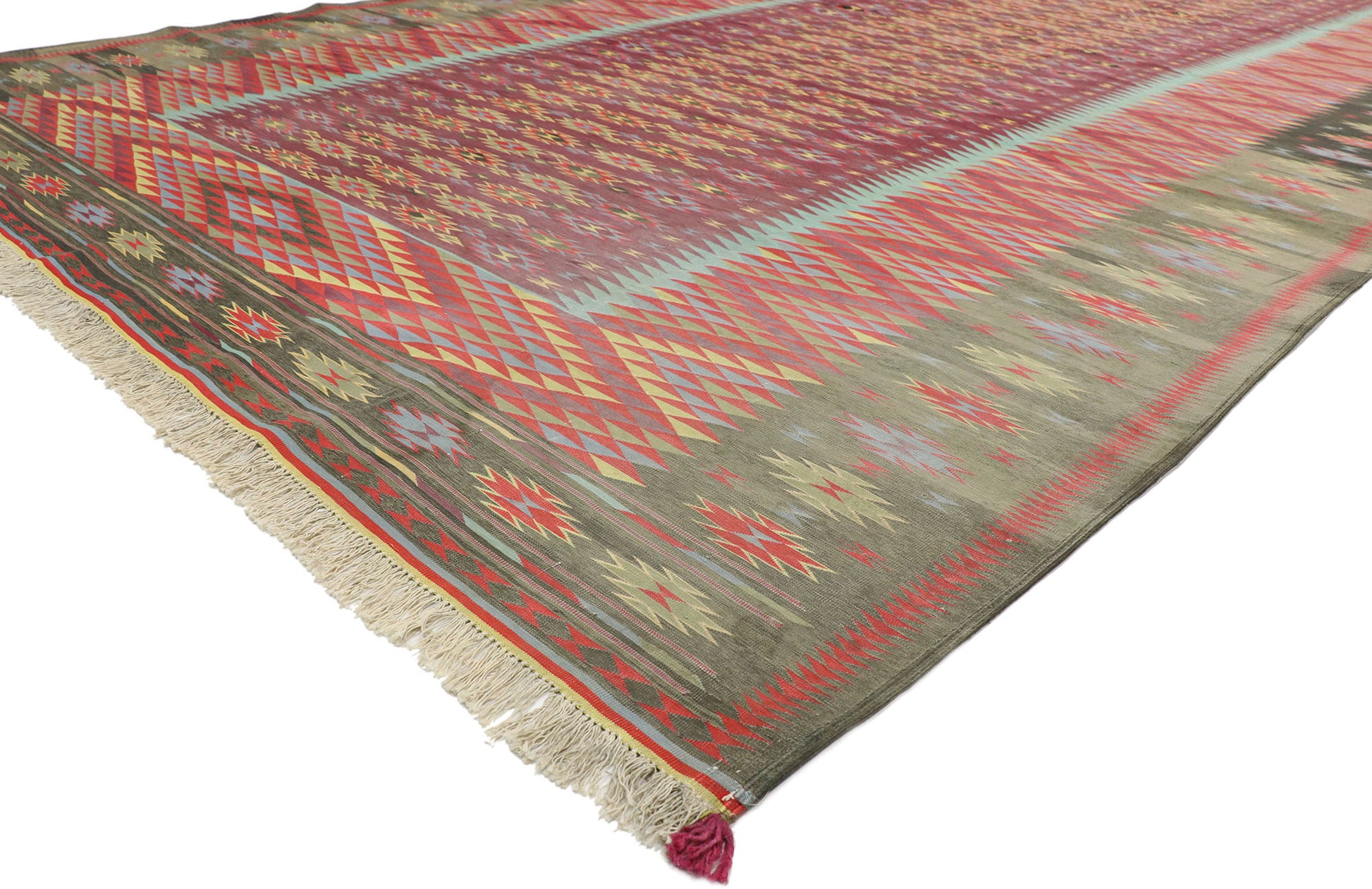 10 x 21 Vintage Indian Dhurrie Rug 77540
