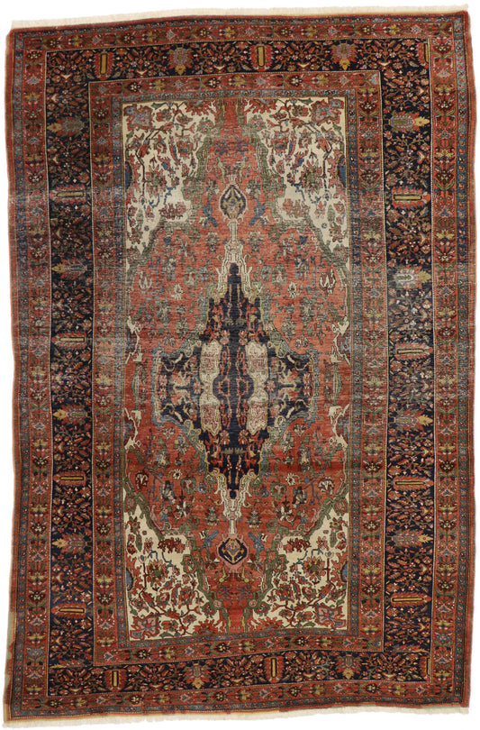 8 x 13 Antique Persian Farahan Rug 77547