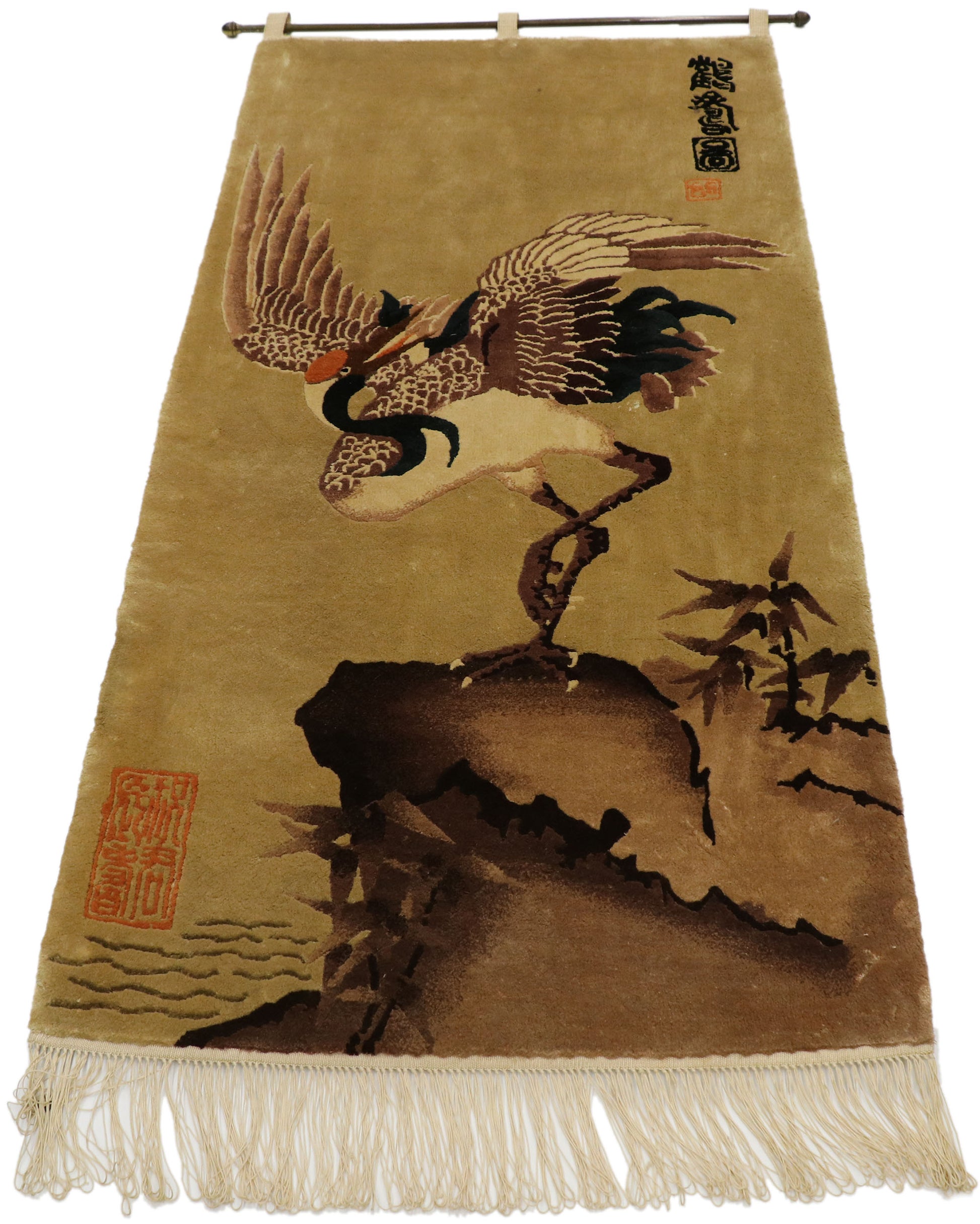 2 x 4 Antique Chinese Pictorial Tapestry 77548