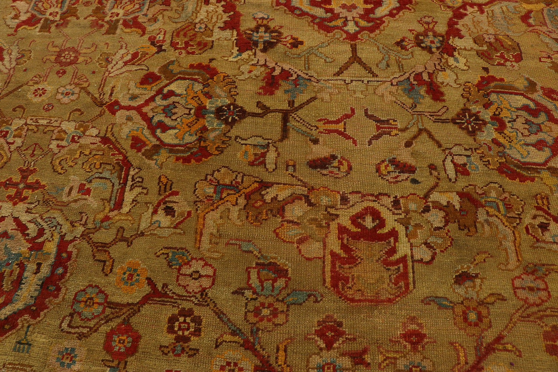 12 x 17 Antique Turkish Oushak Rug 77550