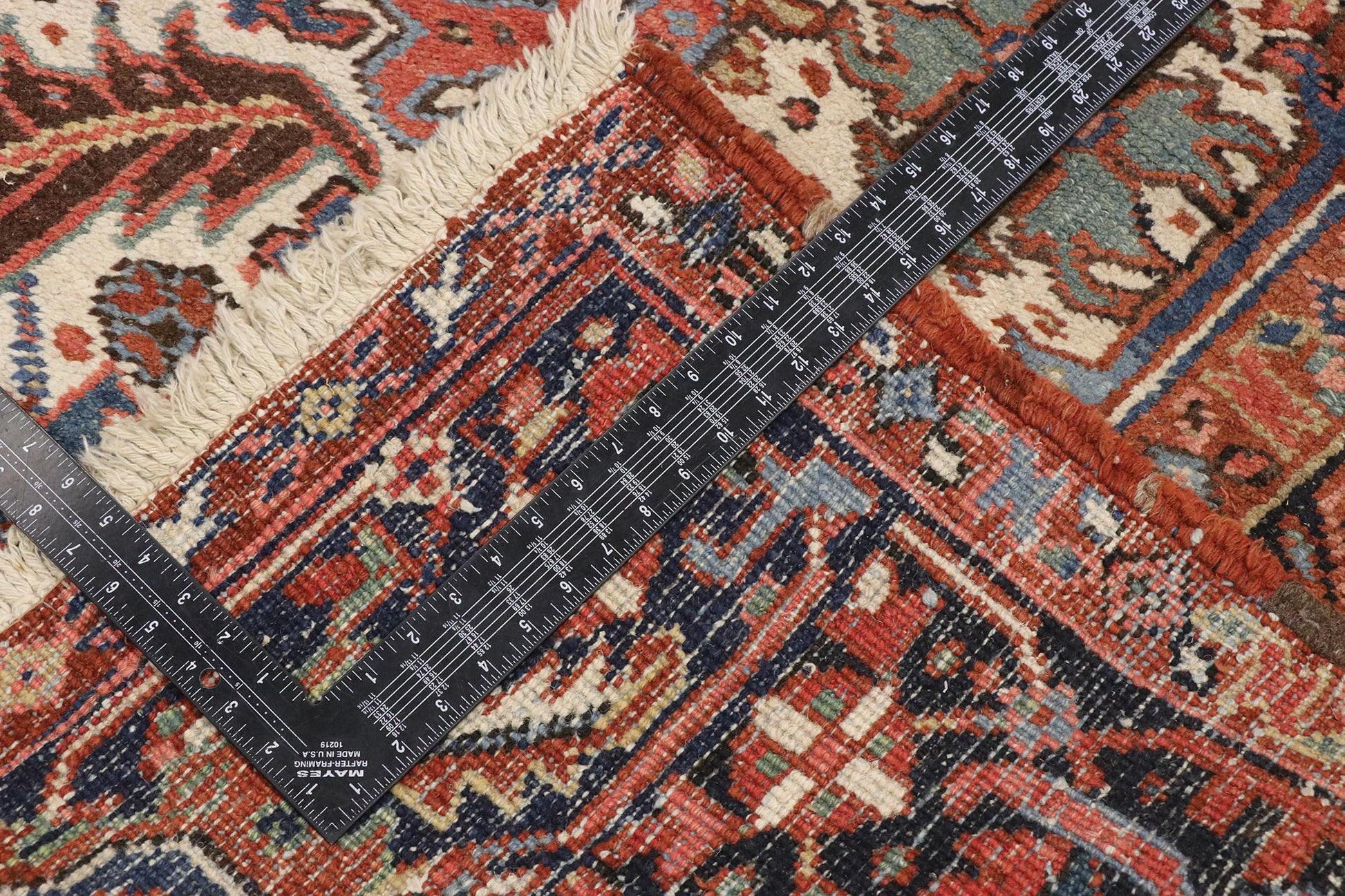 7 x 10 Antique Persian Heriz Dragon Rug 77559