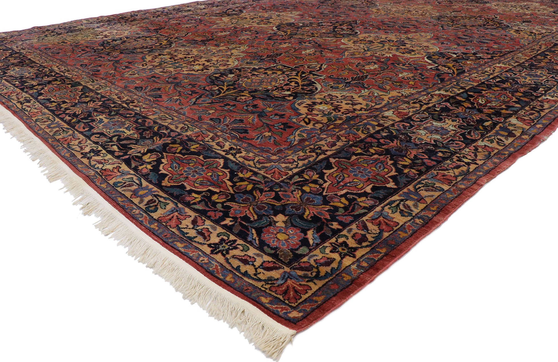 12 x 17 Antique Persian Lilihan Rug 77565
