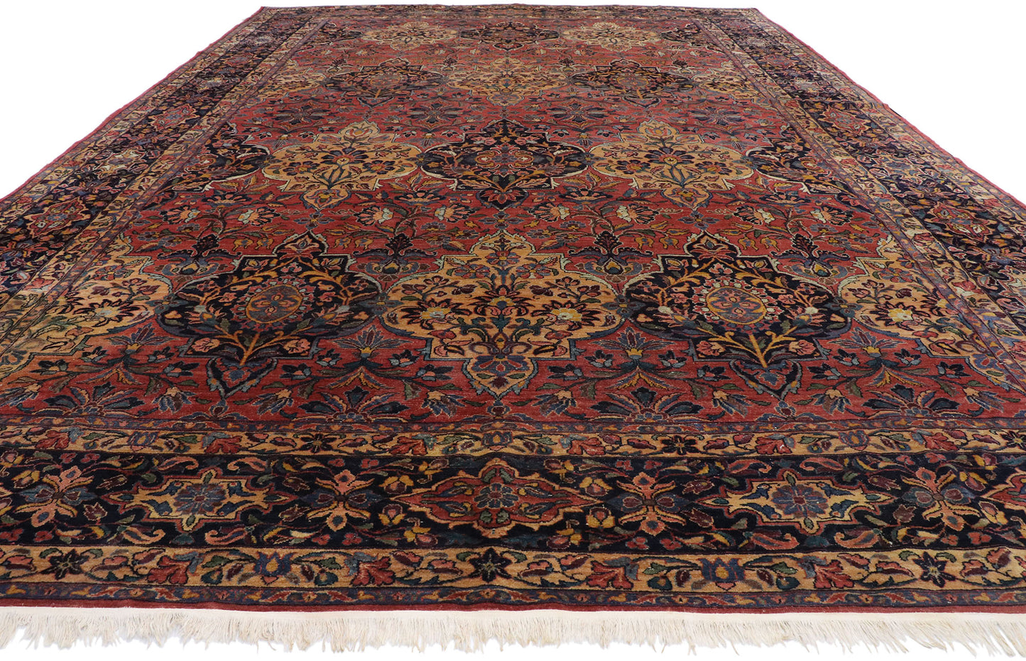 12 x 17 Antique Persian Lilihan Rug 77565