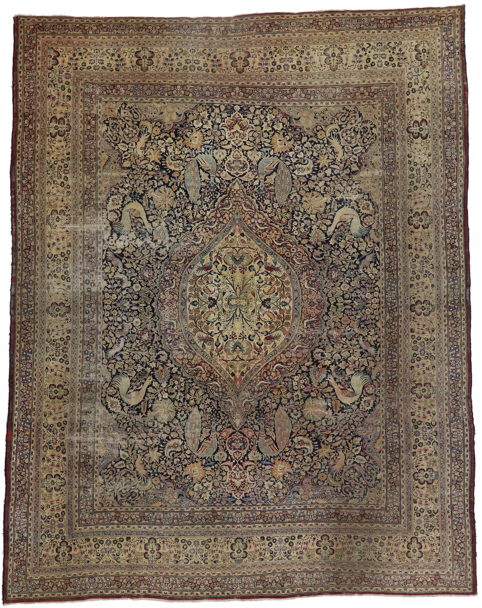 12 x 15 Antique Persian Mashhad Rug 77569
