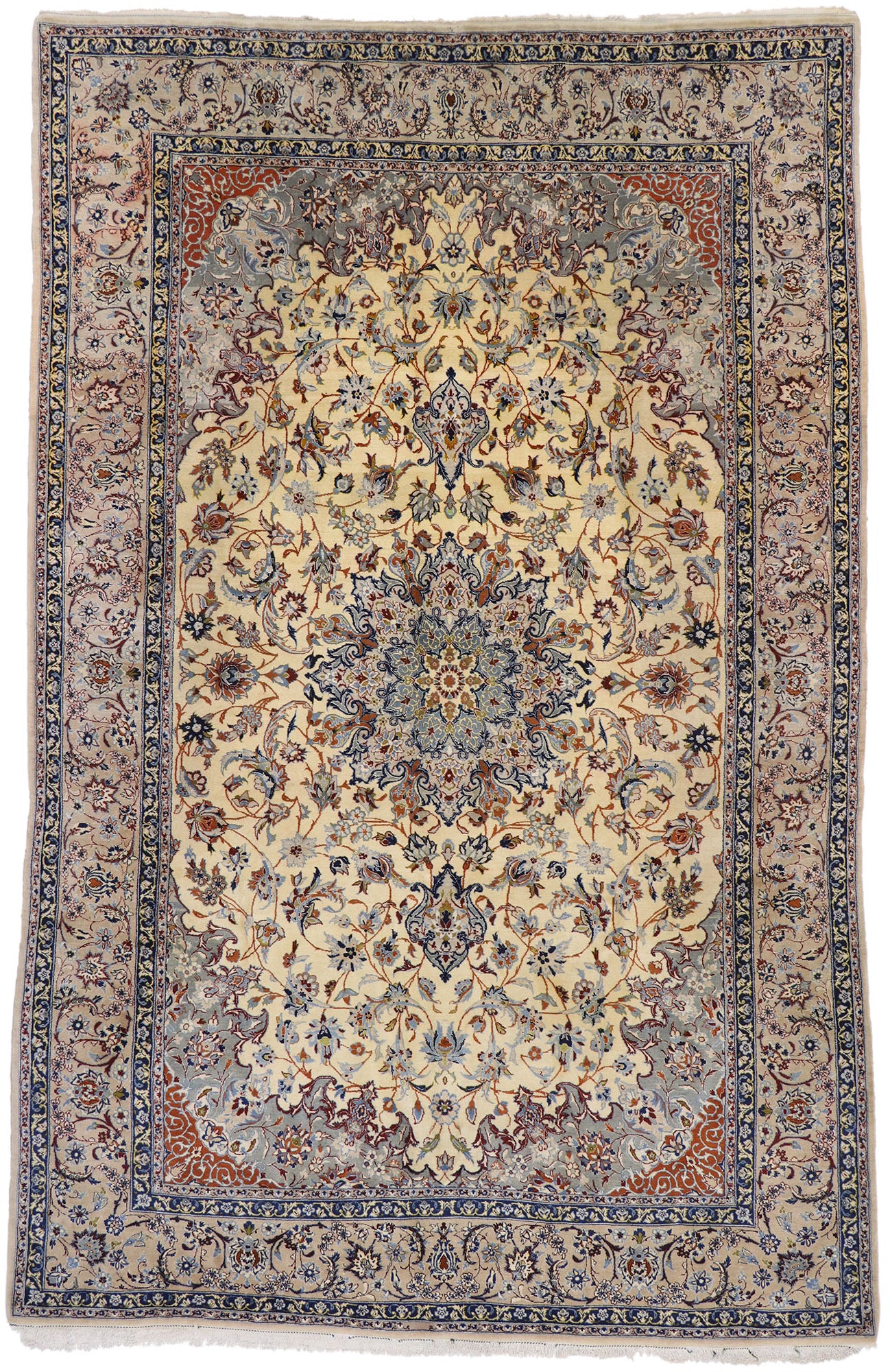 8 x 13 Vintage Persian Nain Rug 77571