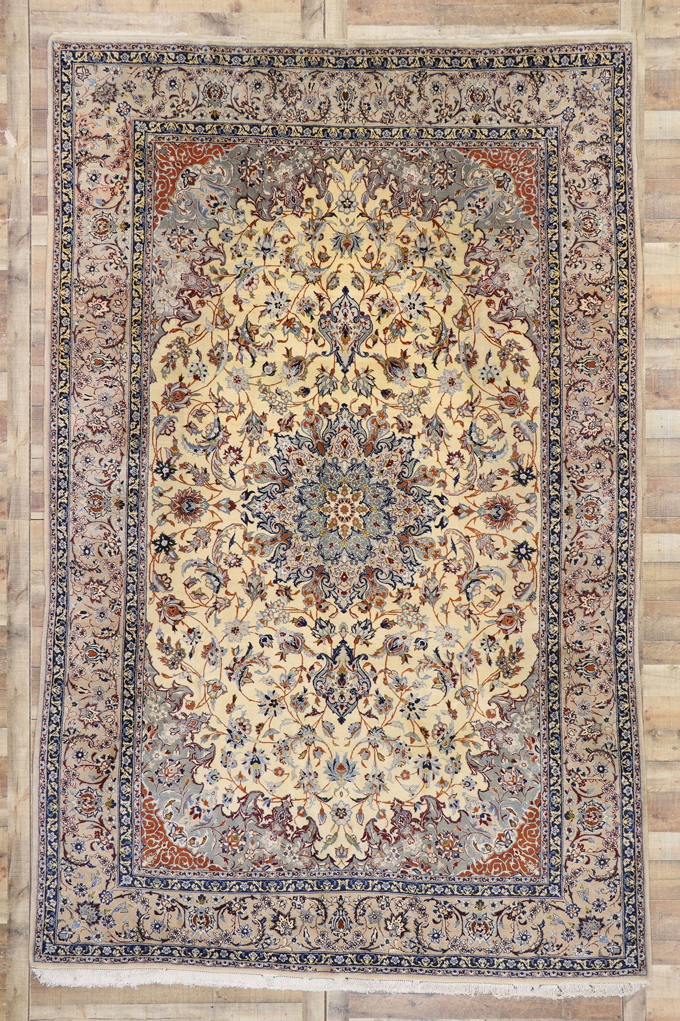 8 x 13 Vintage Persian Nain Rug 77571
