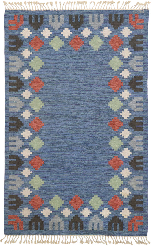 5 x 9 Vintage Swedish Kilim Rug 77574