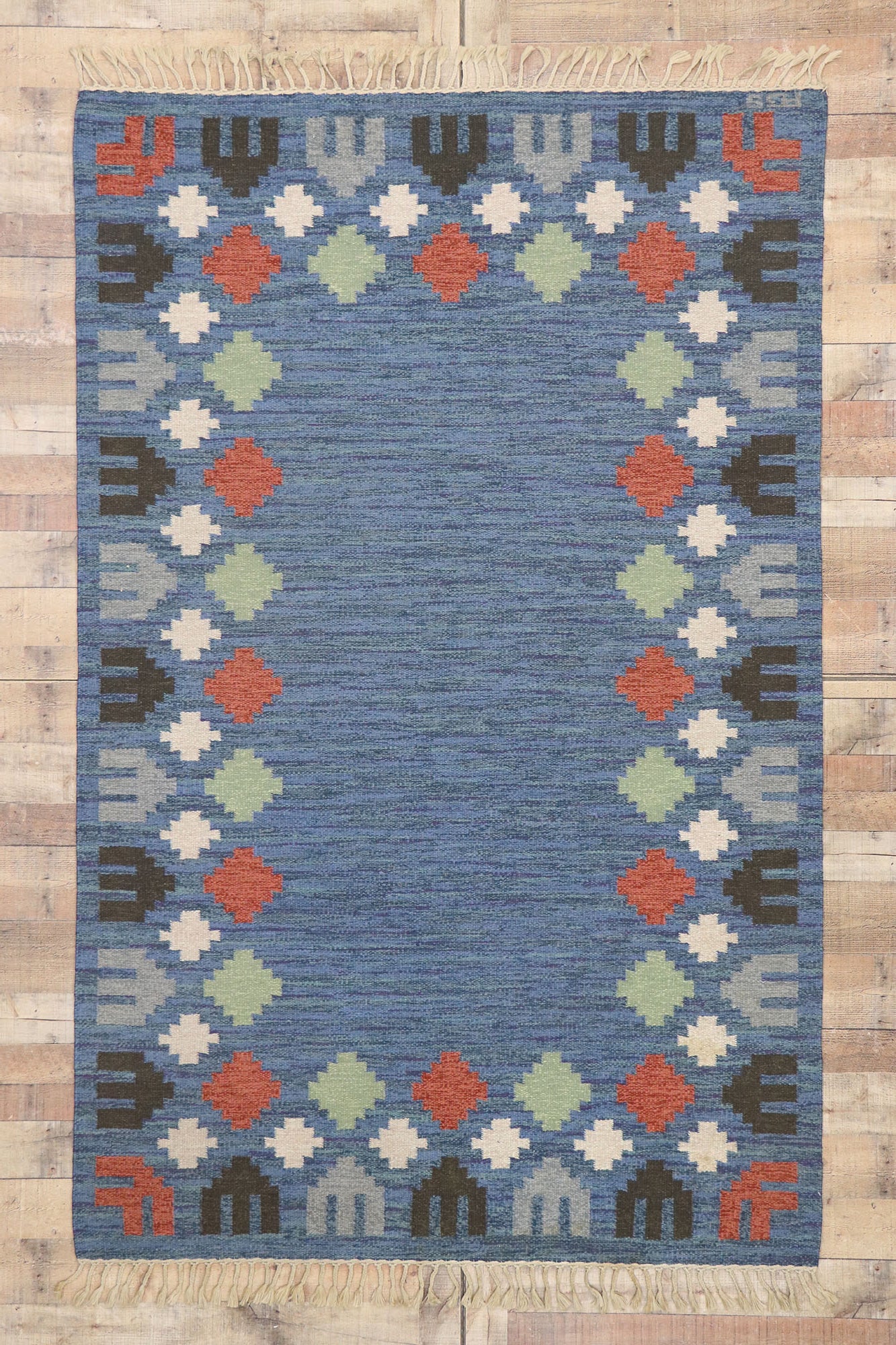 5 x 9 Vintage Swedish Kilim Rug 77574