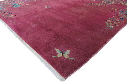 9 x 11 Antique Chinese Art Deco Rug 77581