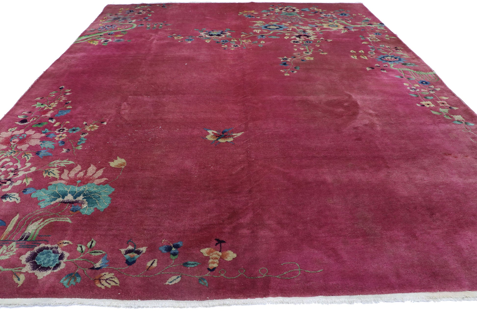 9 x 11 Antique Chinese Art Deco Rug 77581