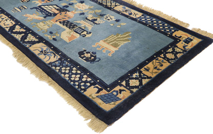 2 x 5 Antique Chinese Baotou Rug 77586