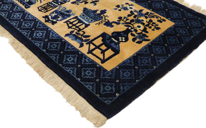 2 x 5 Vintage Chinese Baotou Pictorial Rug 77593