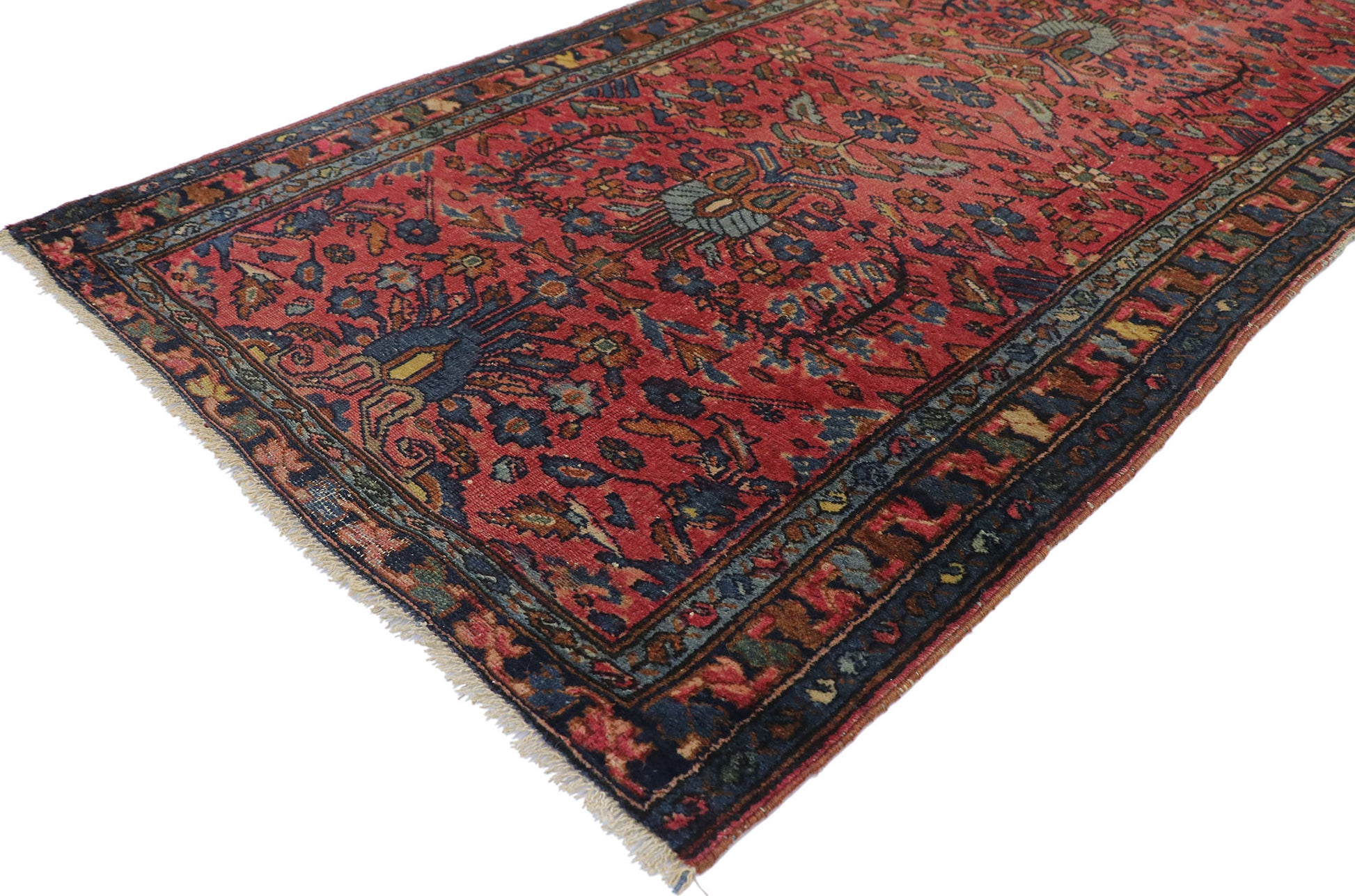 3 x 6 Antique Persian Hamadan Rug 77596