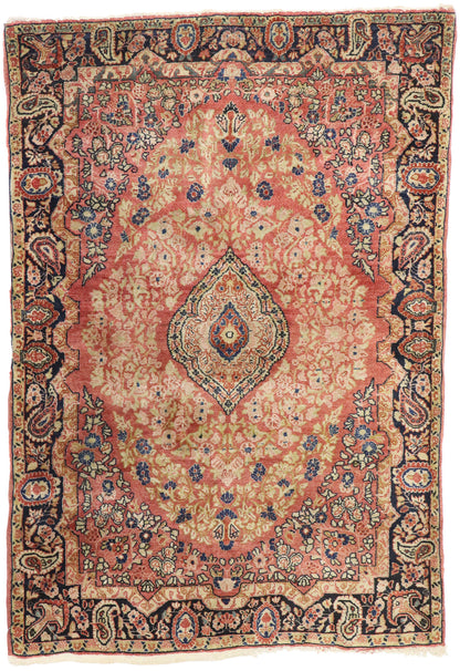 4 x 5 Vintage Persian Kerman Rug 77598