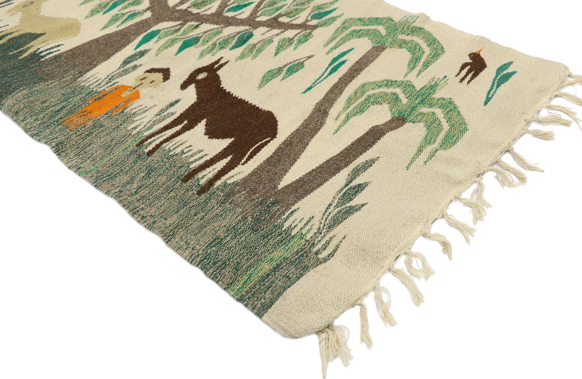 2 x 3 Vintage Egyptian Wool Tapestry 77600