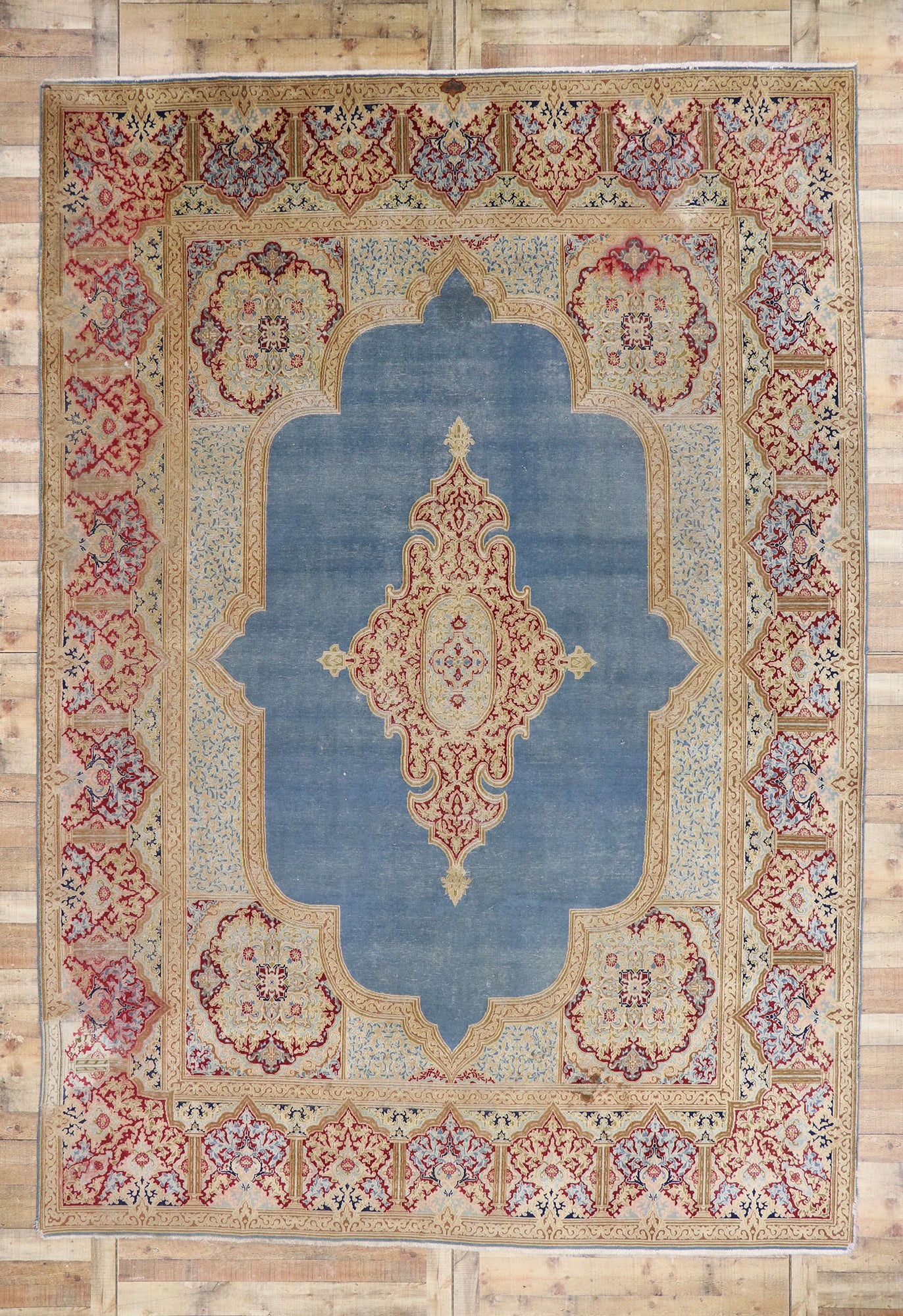 10 x 14 Antique Persian Kerman Rug 77603