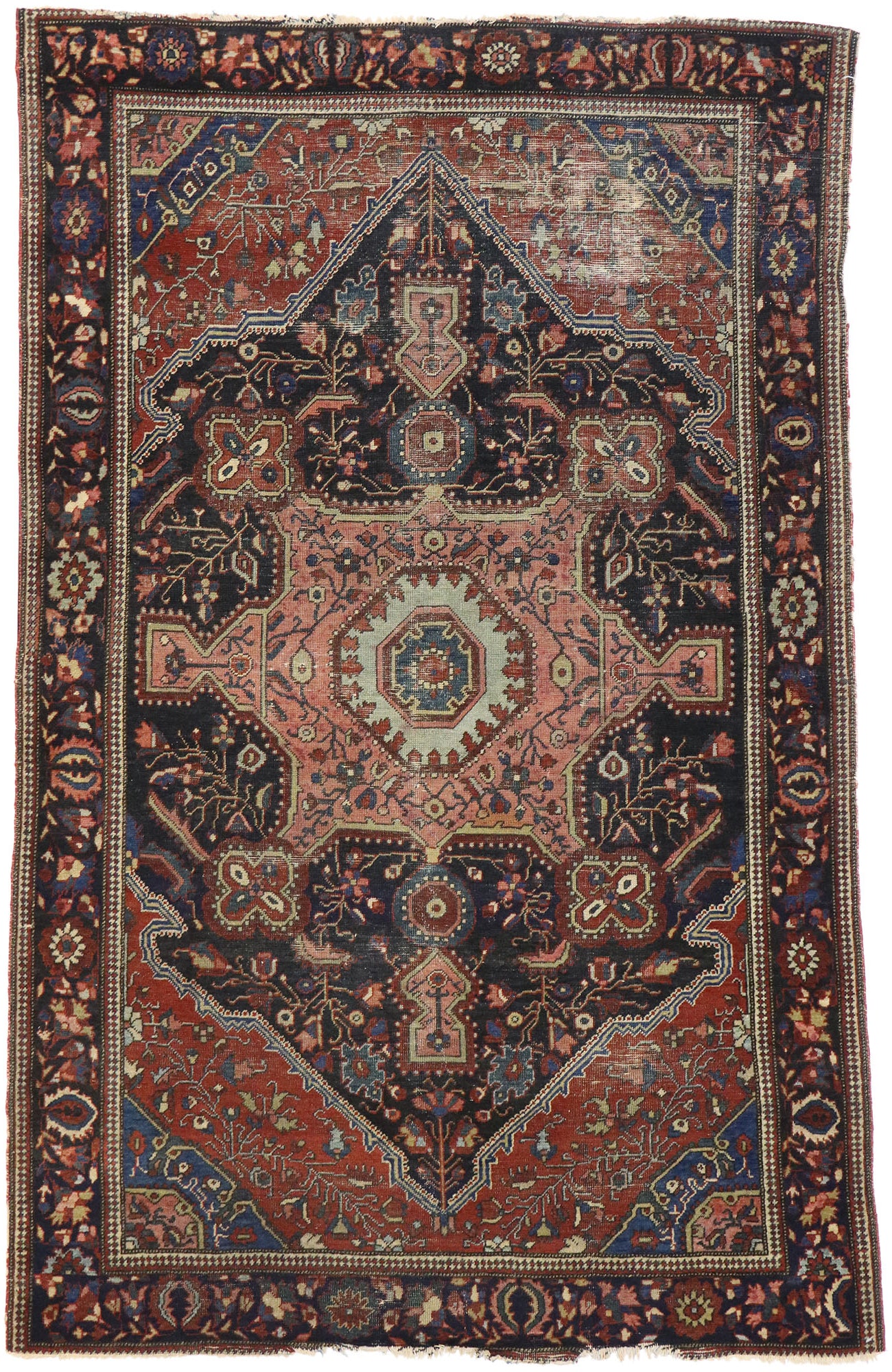 4 x 6 Antique Persian Farahan Rug 77609