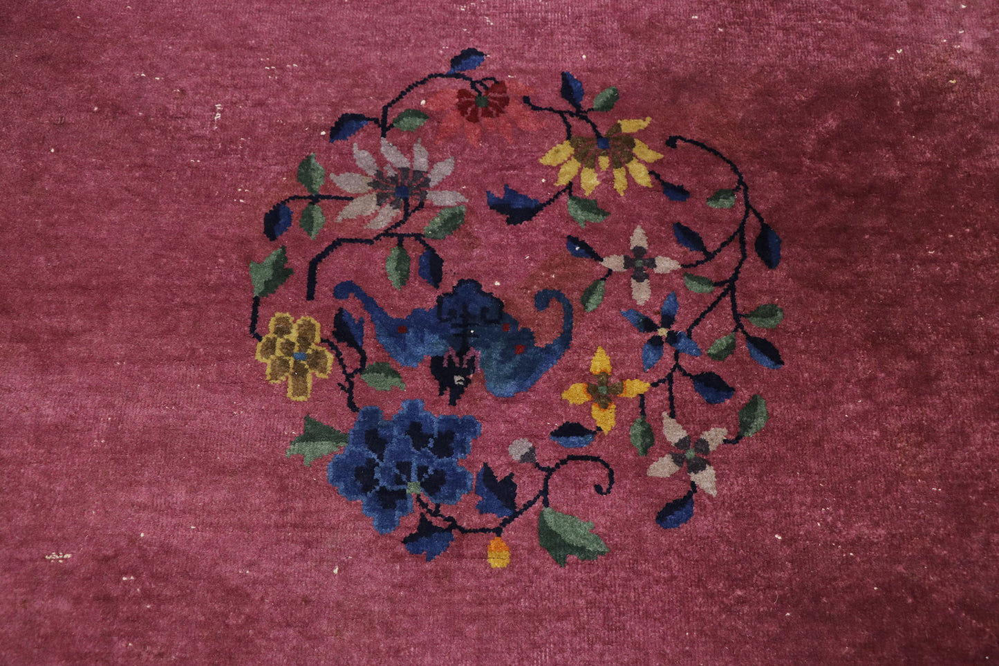 6 x 9 Antique Chinese Art Deco Oval Rug 77618