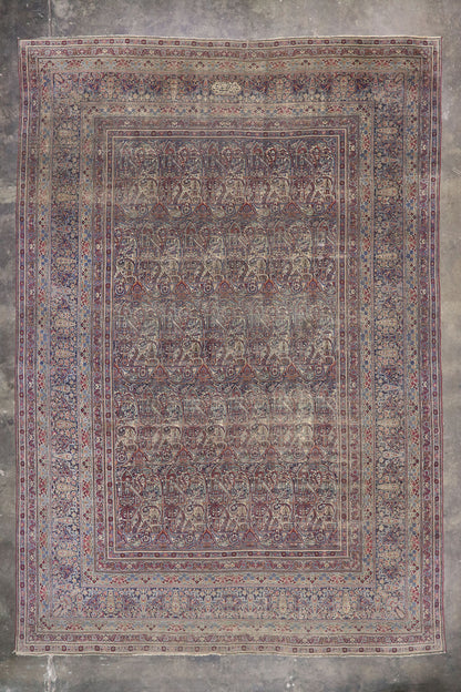 14 x 20 Antique Persian Lavar Kerman Rug 77622