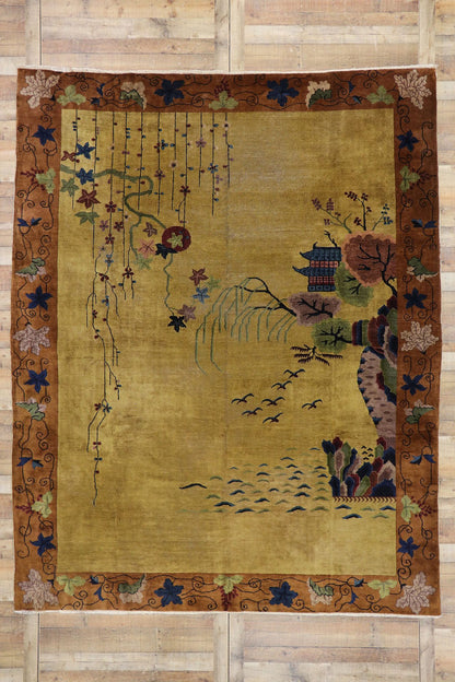 9 x 11 Antique Chinese Art Deco Rug 77625