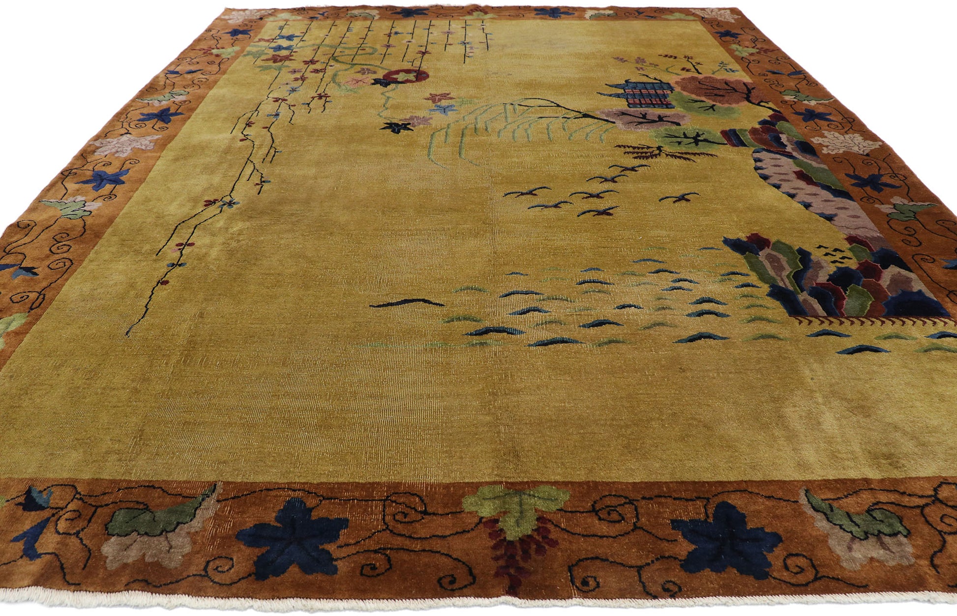 9 x 11 Antique Chinese Art Deco Rug 77625