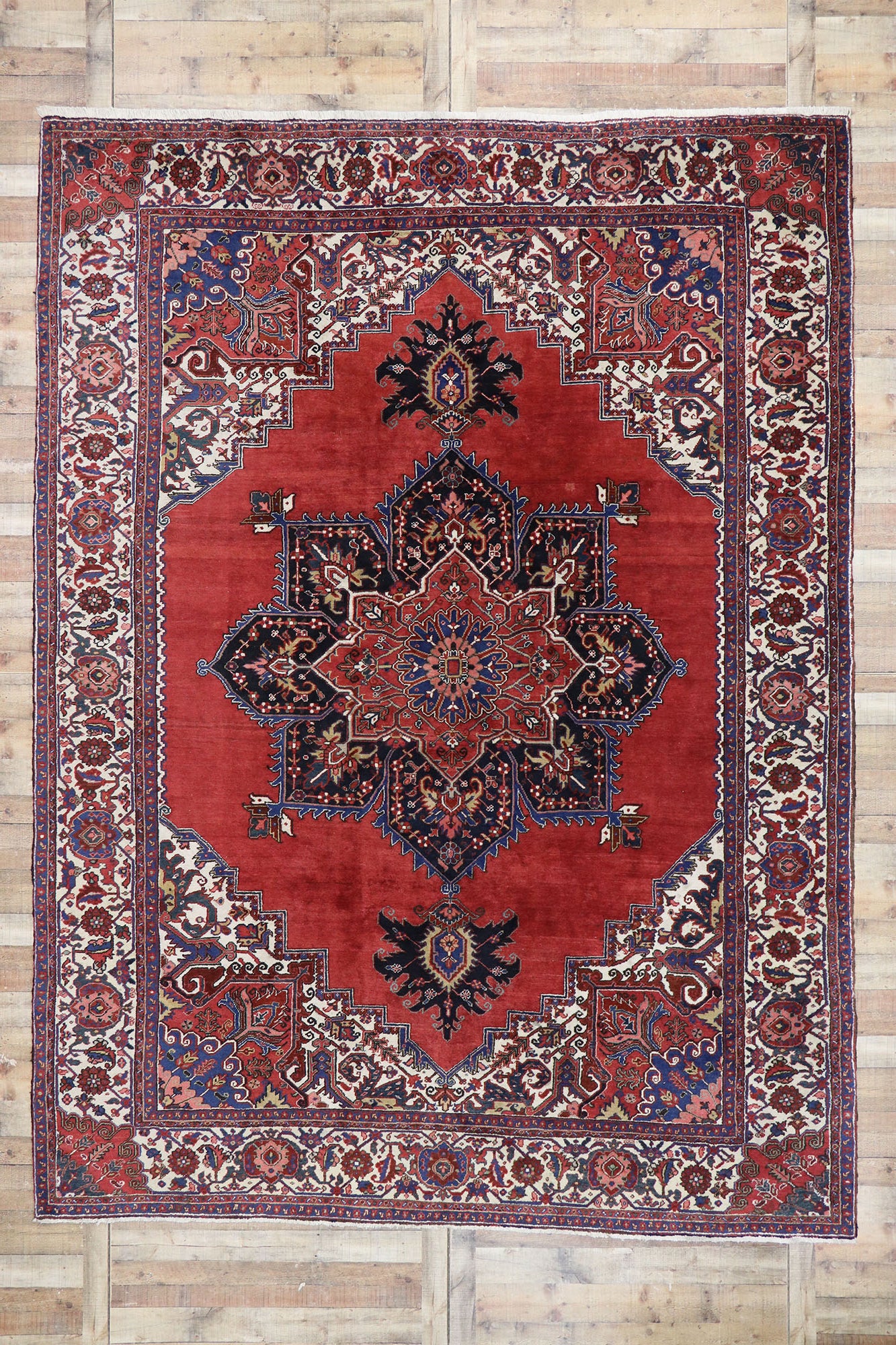 10 x 13 Antique Persian Heriz Rug 77628