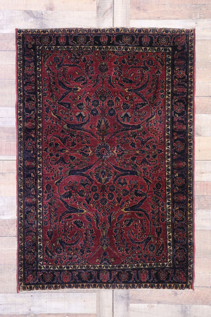 4 x 5 Antique Persian Sarouk Rug 77634