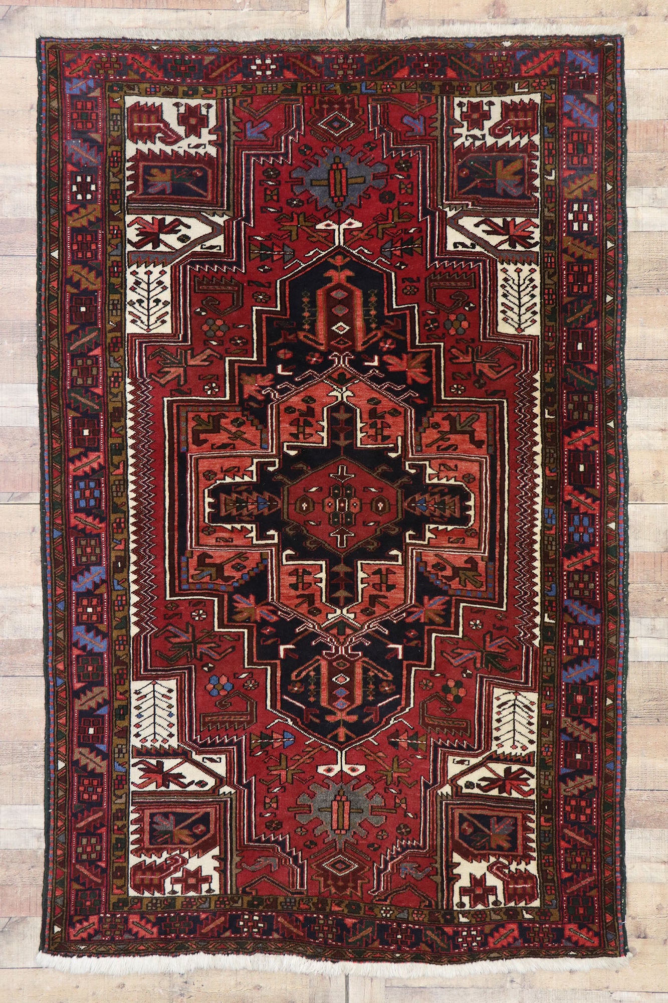 5 x 8 Antique Persian Heriz Rug 77641