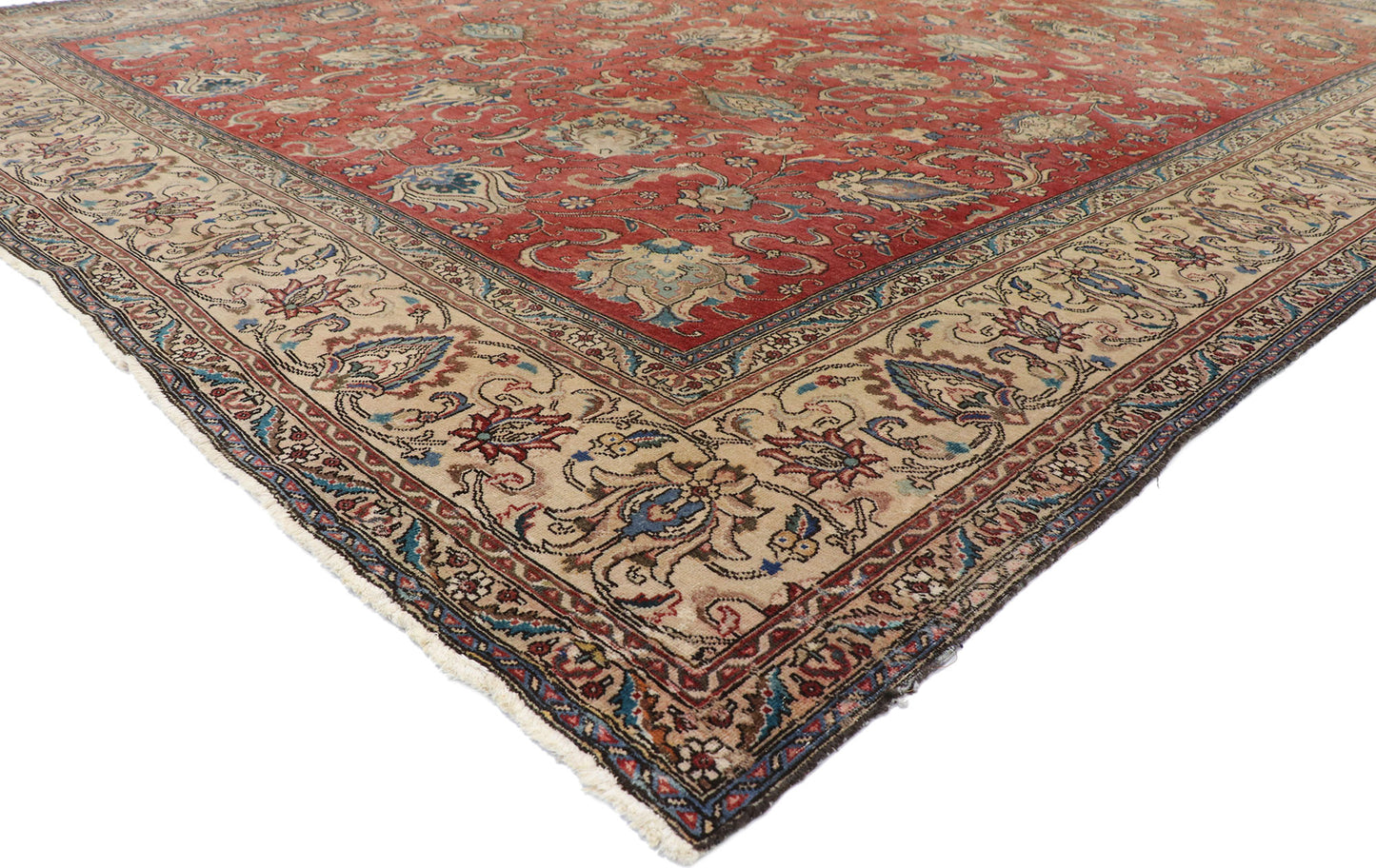 11 x 14 Antique Persian Tabriz Rug 77642