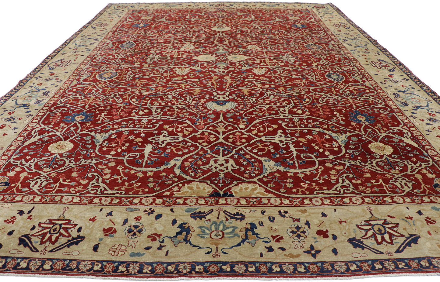 10 x 14 Vintage Indian Agra Rug 77643