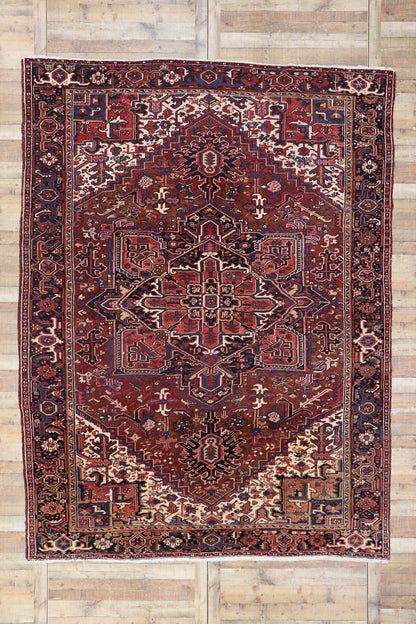 9 x 12 Antique Persian Heriz Rug 77644