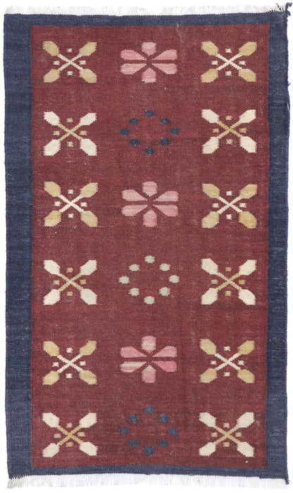 3 x 4 Vintage Romanian Kilim Rug 77649