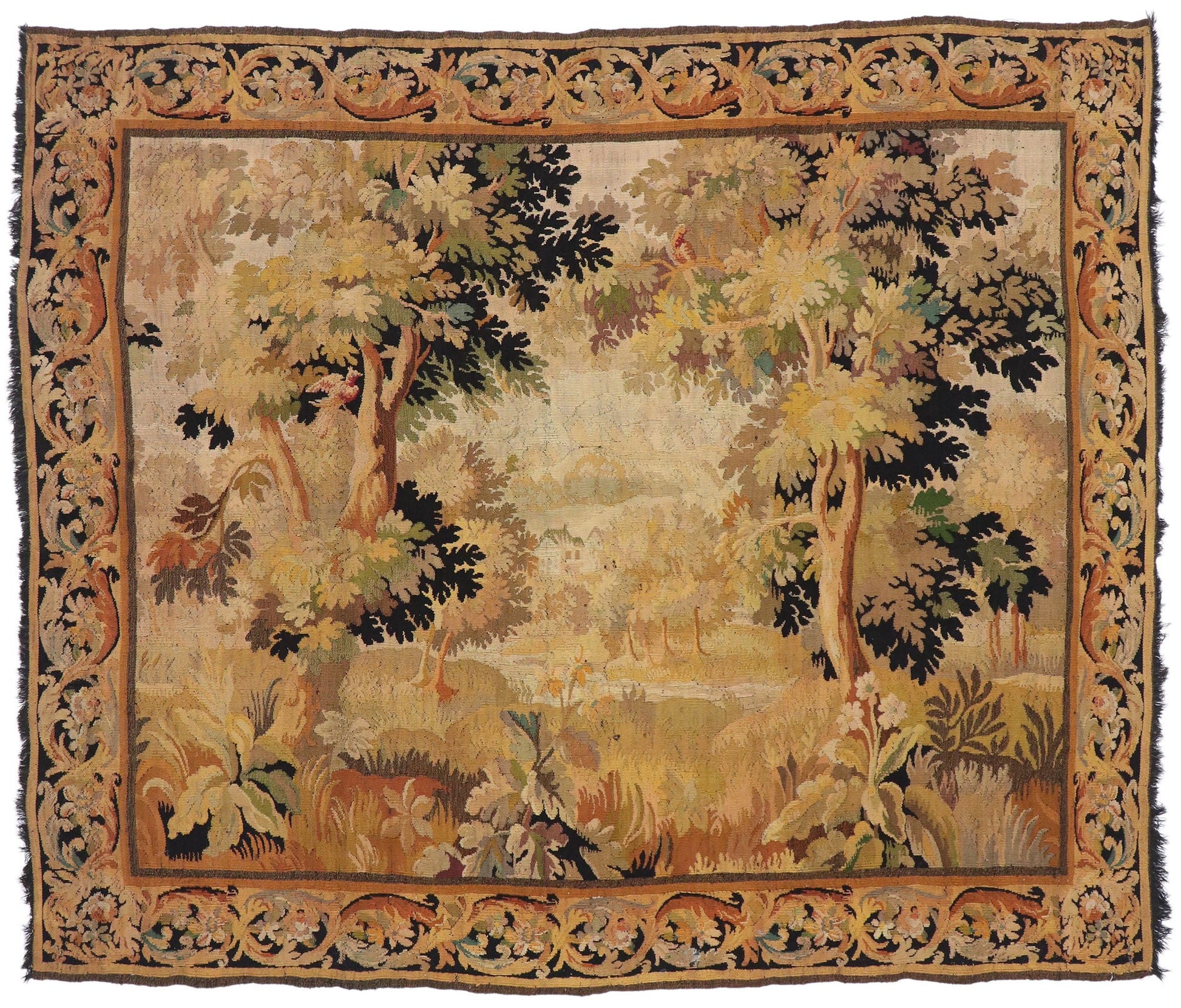 7 x 8 Antique French Aubusson Tapestry 77650