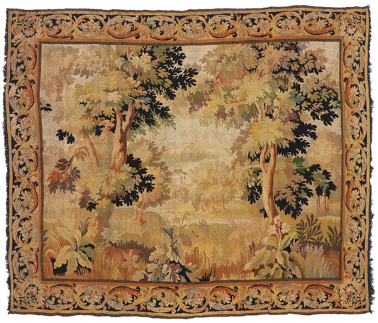 7 x 8 Antique French Aubusson Tapestry 77650