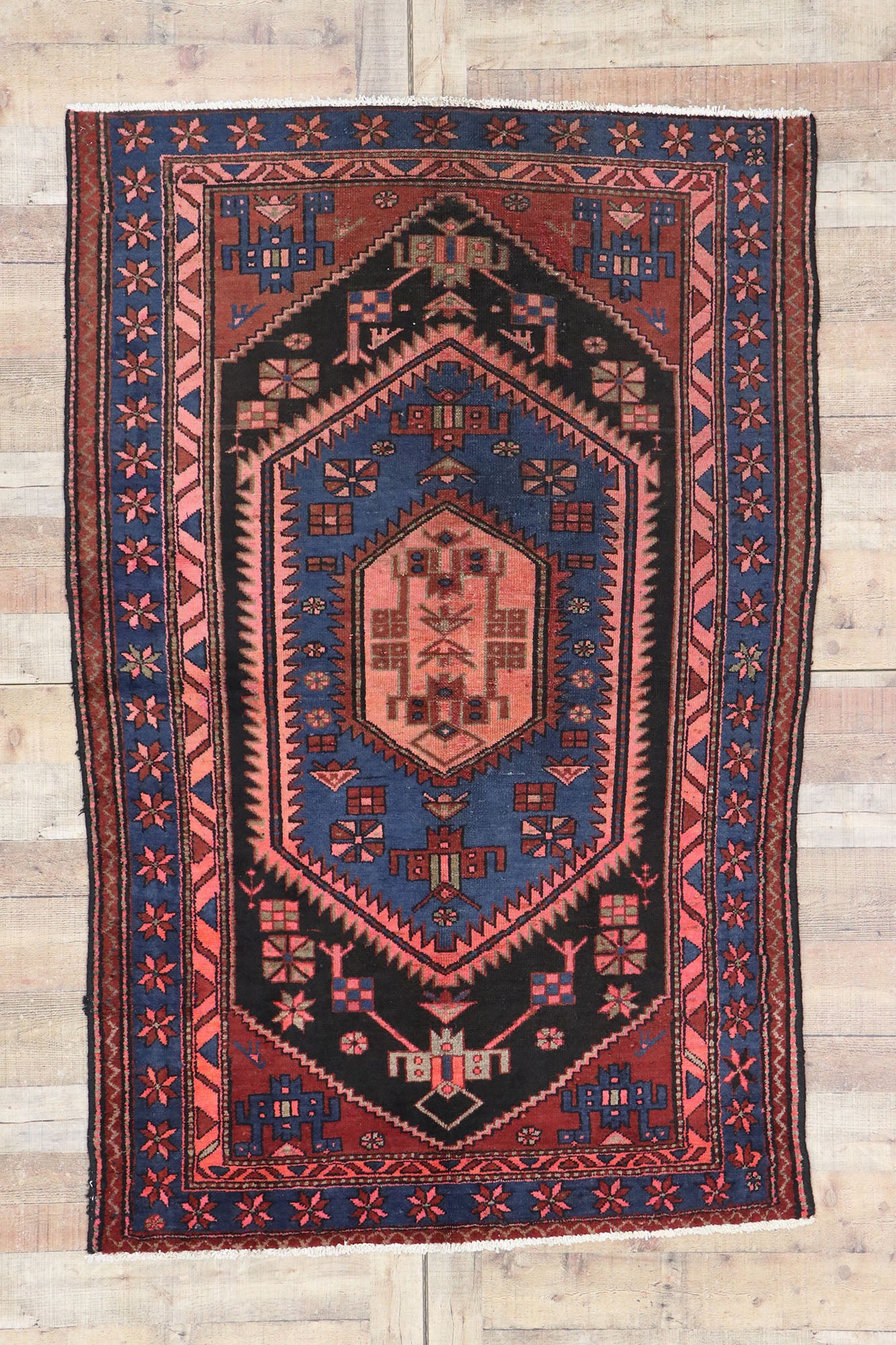4 x 7 Vintage Persian Hamadan Rug 77671