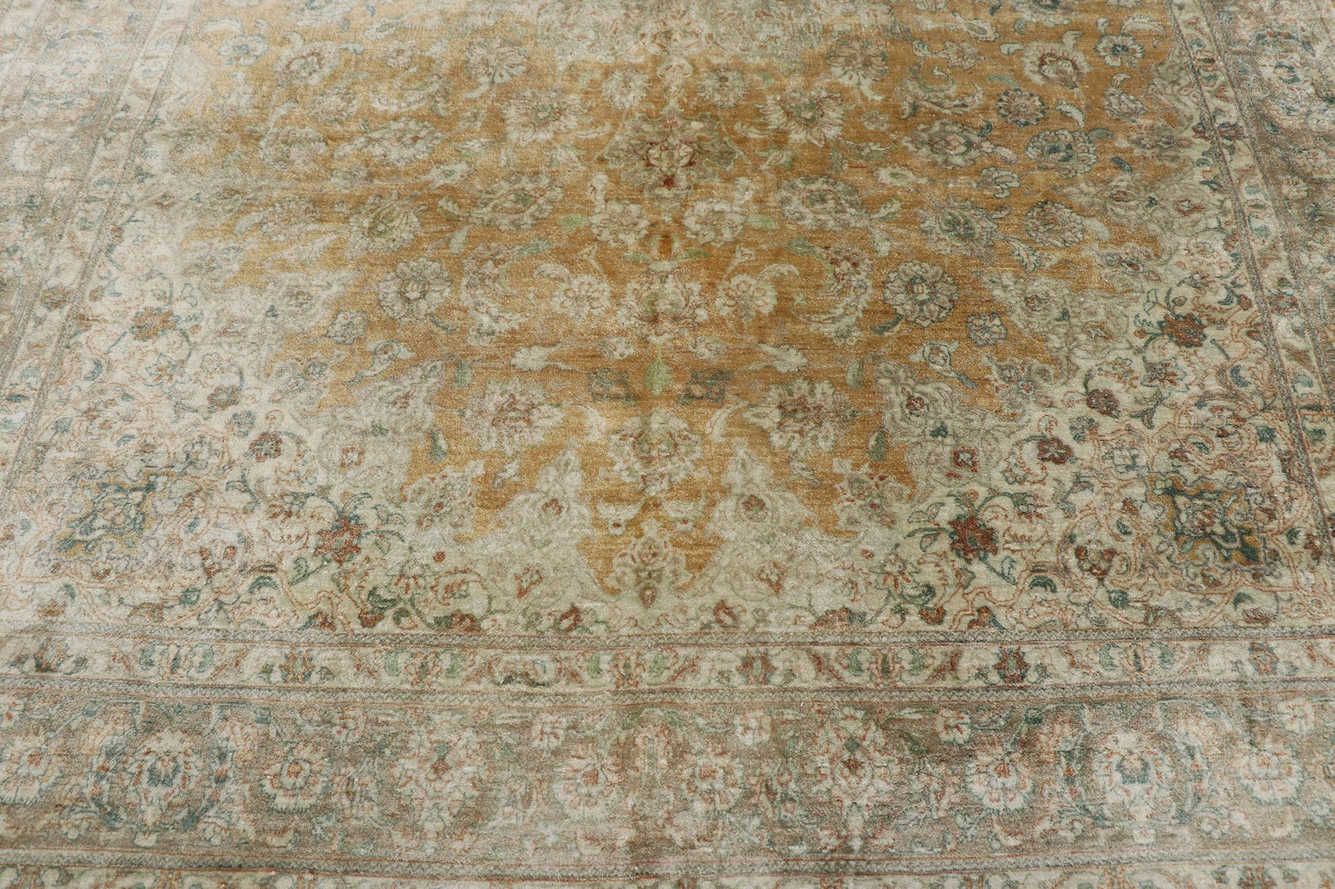 7 x 10 Vintage Persian Silk Qum Rug 77693