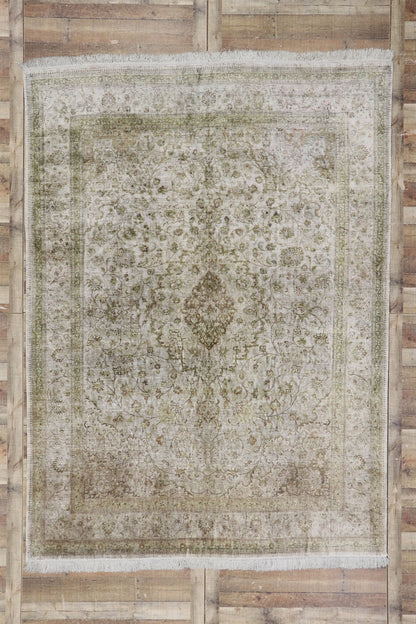8 x 11 Vintage Persian Silk Qum Rug 77694