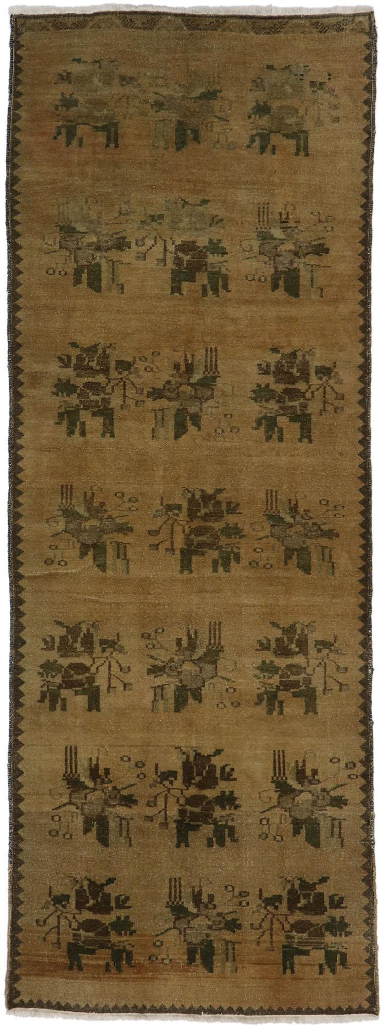 4 x 10 Vintage Turkish Oushak Runner 77701