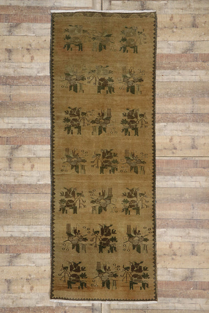 4 x 10 Vintage Turkish Oushak Runner 77701