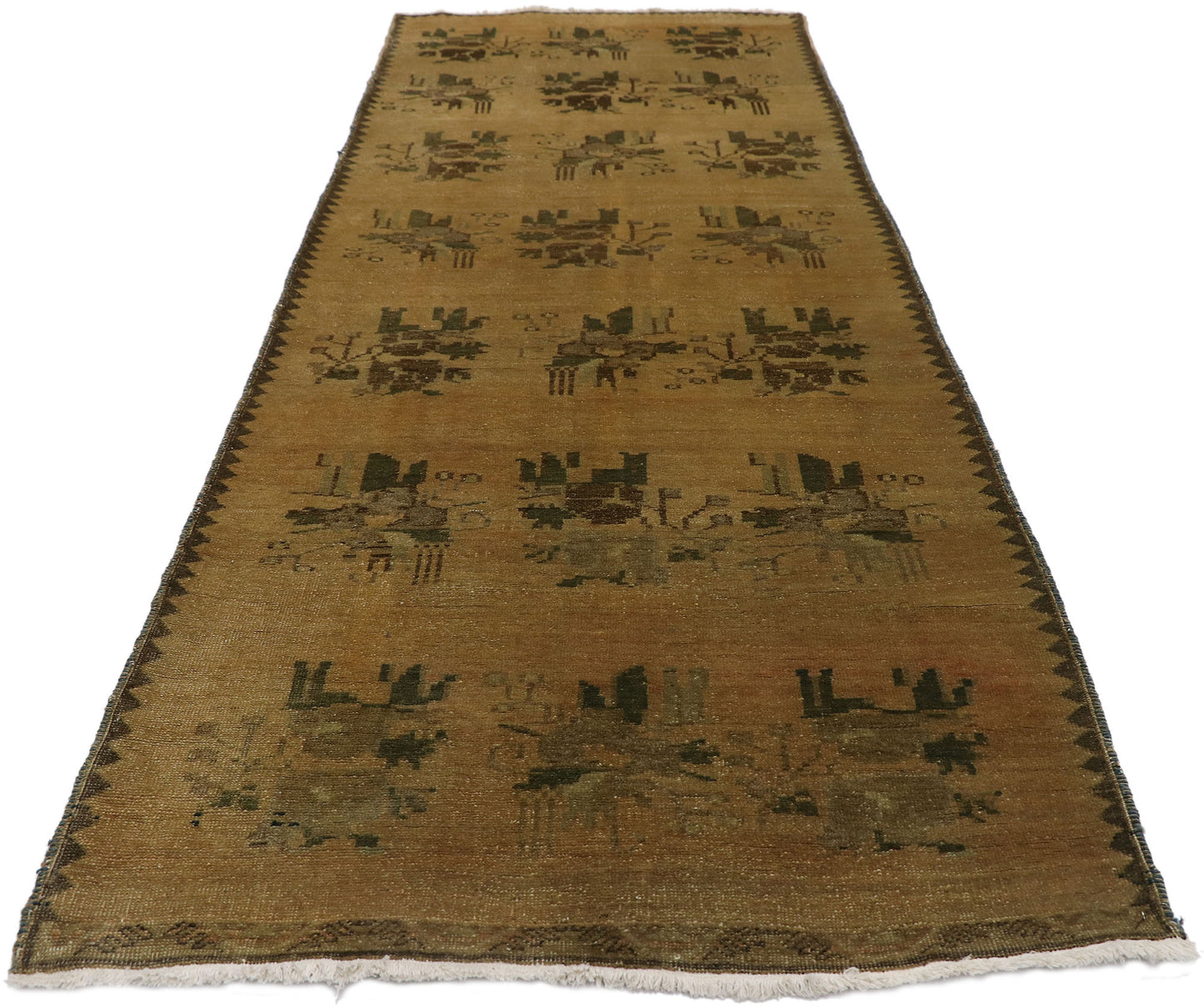 4 x 10 Vintage Turkish Oushak Runner 77701