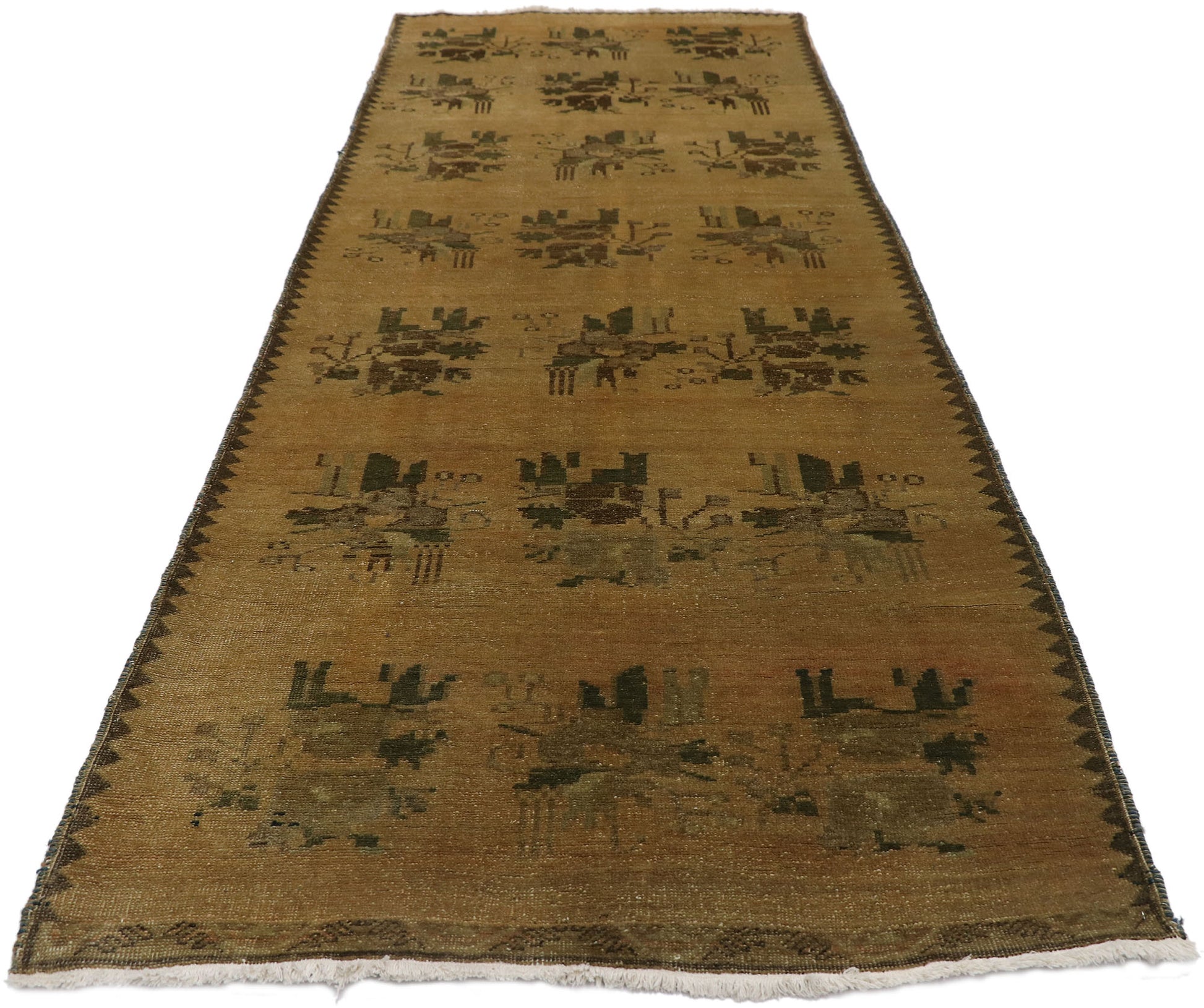 4 x 10 Vintage Turkish Oushak Runner 77701