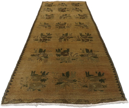 4 x 10 Vintage Turkish Oushak Runner 77701