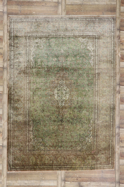 8 x 11 Vintage Persian Silk Qum Rug 77706