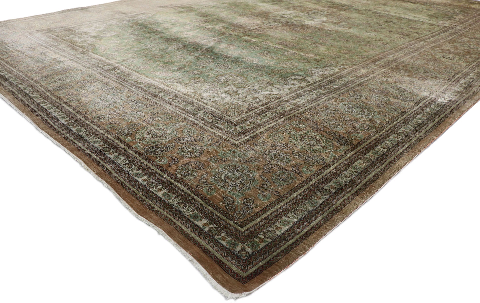 8 x 11 Vintage Persian Silk Qum Rug 77706