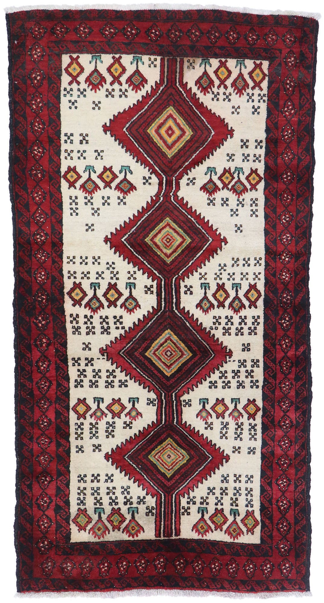 3 x 7 Vintage Persian Baluch Runner 77712