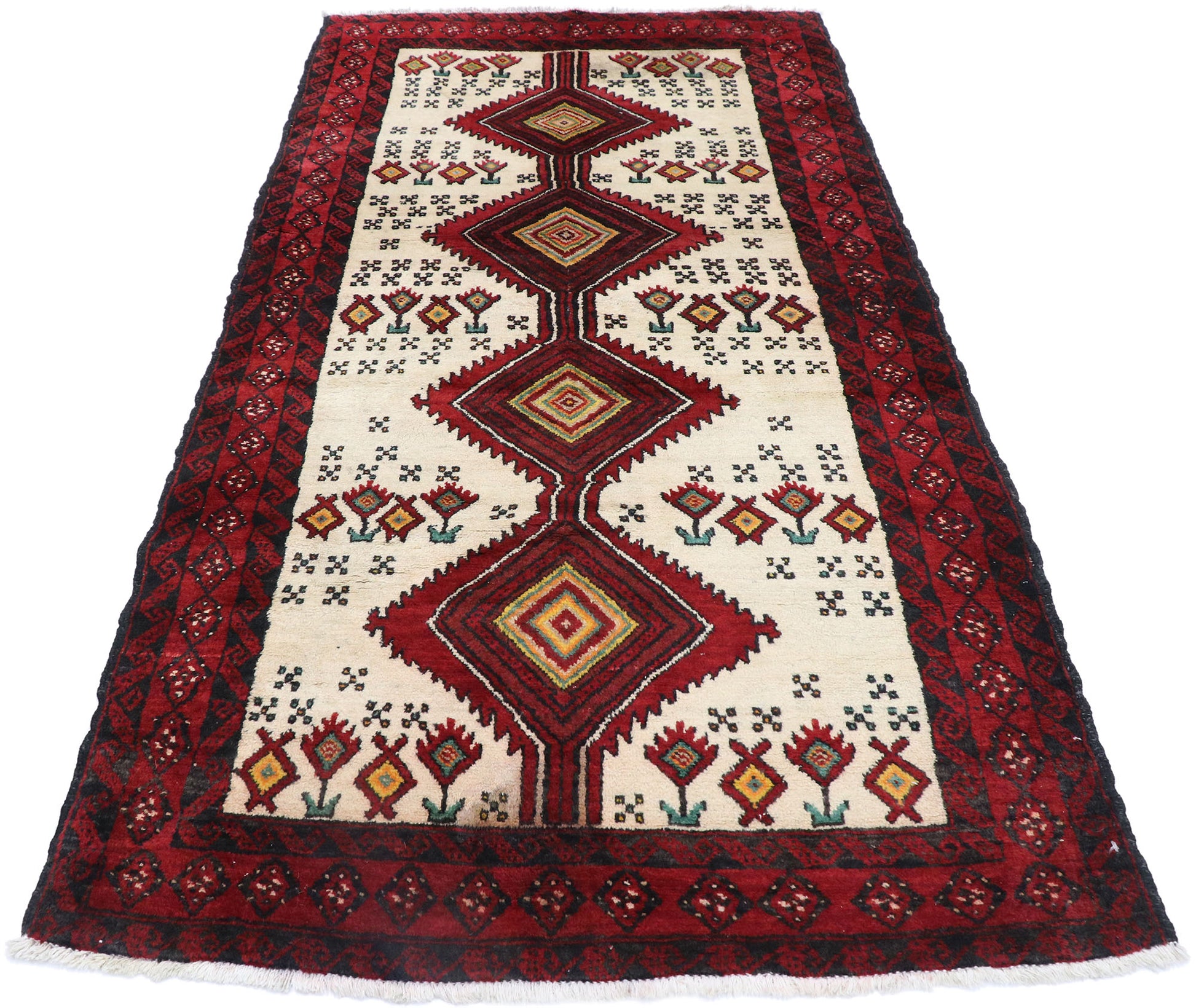 3 x 7 Vintage Persian Baluch Runner 77712