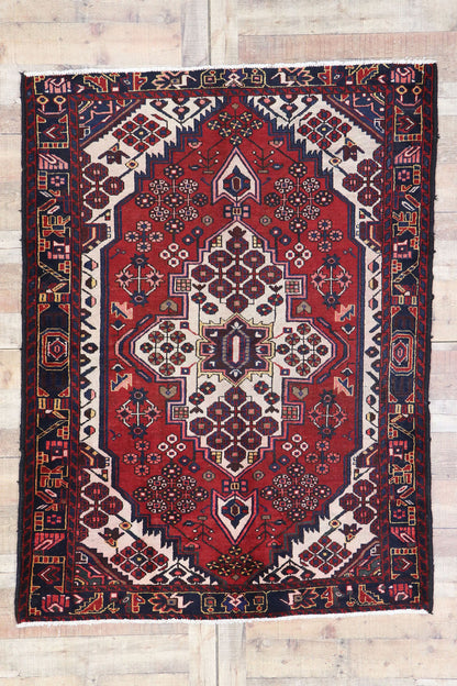 5 x 6 Vintage Persian Hamadan Rug 77713