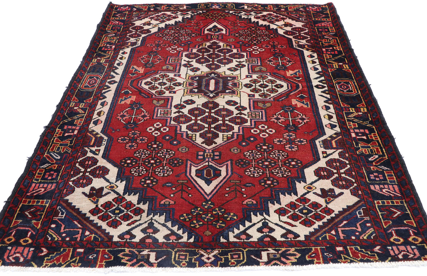 5 x 6 Vintage Persian Hamadan Rug 77713